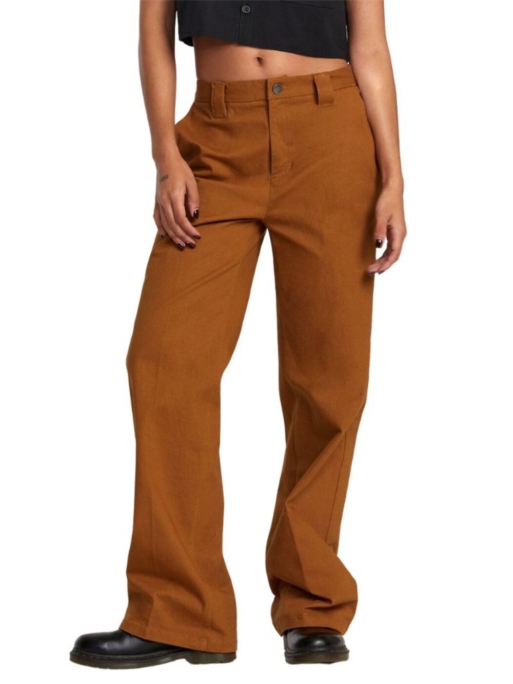 RVCA Coco Trouser Wide Leg Pants Brown Size 25 NWT $76